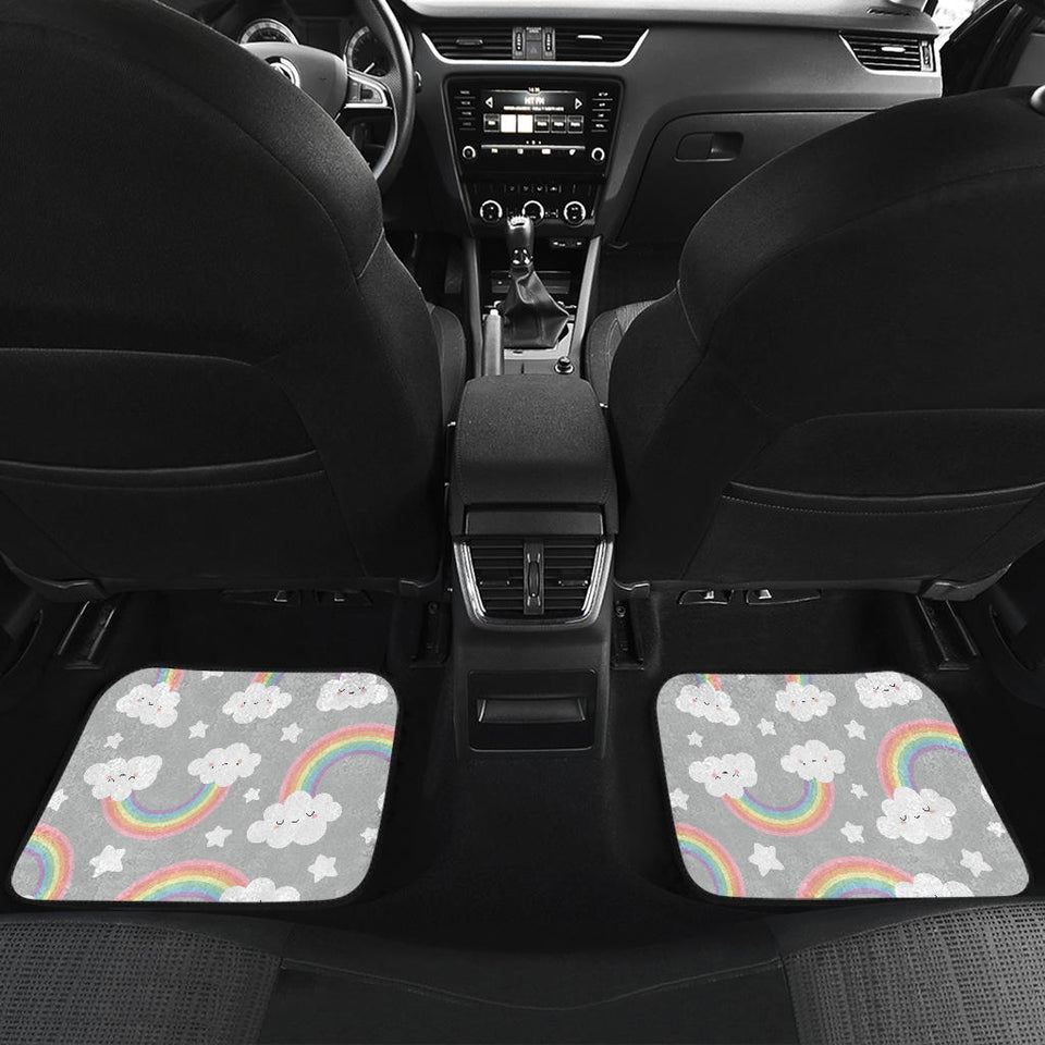 Cute Rainbow Clound Star Pattern Front And Back Car Mats