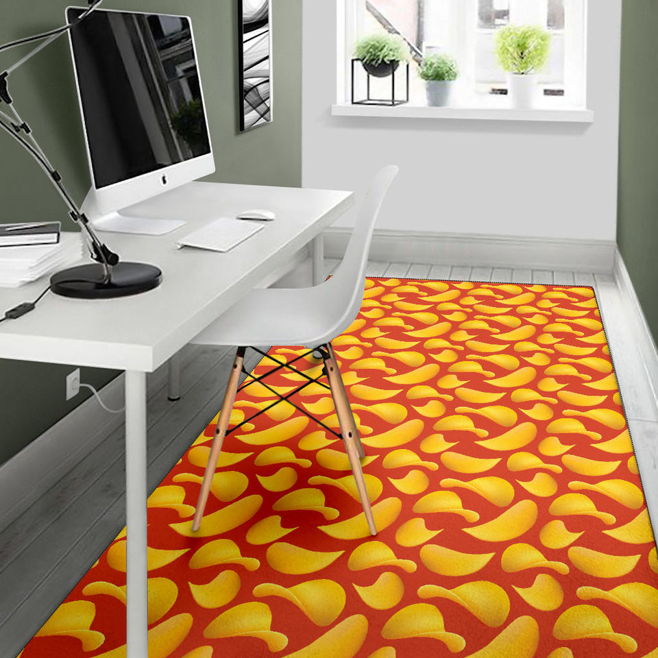 Potato Chips Pattern Print Design 05 Area Rug