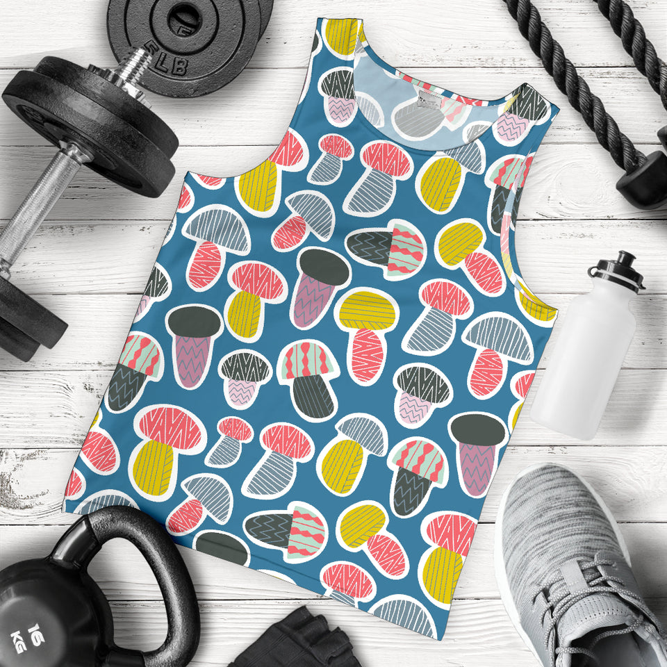 Colorful mushroom design pattern Men Tank Top