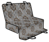 Nautical Wood Steering Wheel Pattern Dog Car Seat Covers