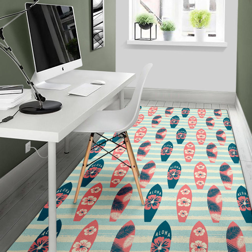 Surfboard Pattern Print Design 02 Area Rug