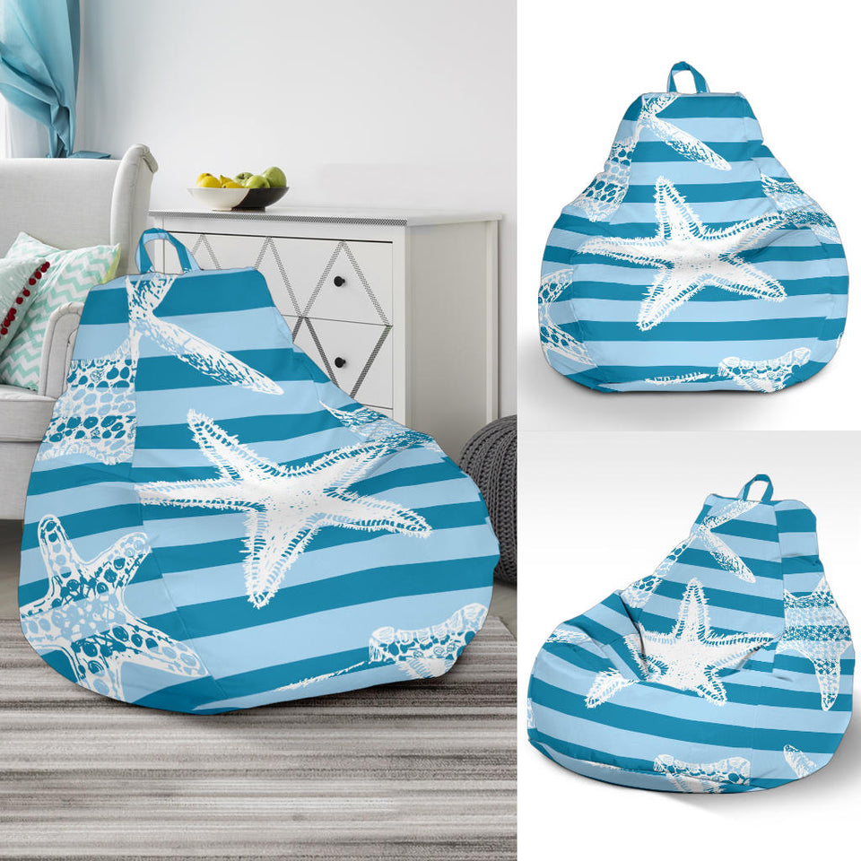 Starfish Blue Blackground Bean Bag Cover