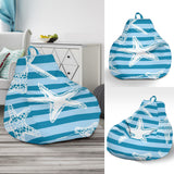 Starfish Blue Blackground Bean Bag Cover