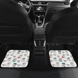 English Bulldog Pattern Print Design 03 Front and Back Car Mats