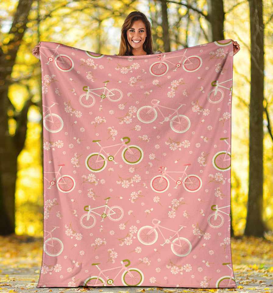Bicycle Pattern Print Design 02 Premium Blanket