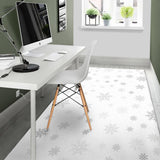 Snowflake Pattern White Background Area Rug