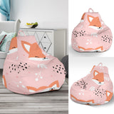 Cute Fox Pattern Pink Background Bean Bag Cover