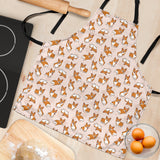 Cute Corgis Pattern Pink Background Adjustable Apron