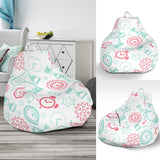 Clock Time Pattern Blackground Bean Bag Cover