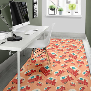 Camper Van Pattern Print Design 03 Area Rug