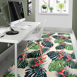 Heliconia Flowers, Palm And Monstera Leaves Area Rug