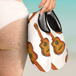 Paint Guitar Pattern Aqua Shoes