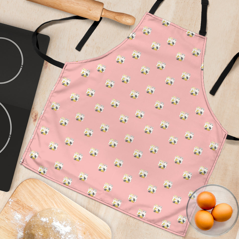 Cute Hamster Cheese Pattern Pink Background Adjustable Apron