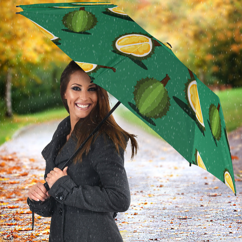 Durian Pattern Green Background Umbrella