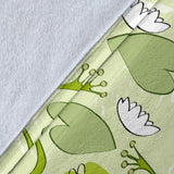 Cute Frog Dragonfly Pattern Premium Blanket