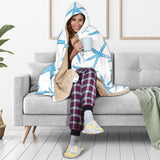Watercolor Starfish Pattern Hooded Blanket