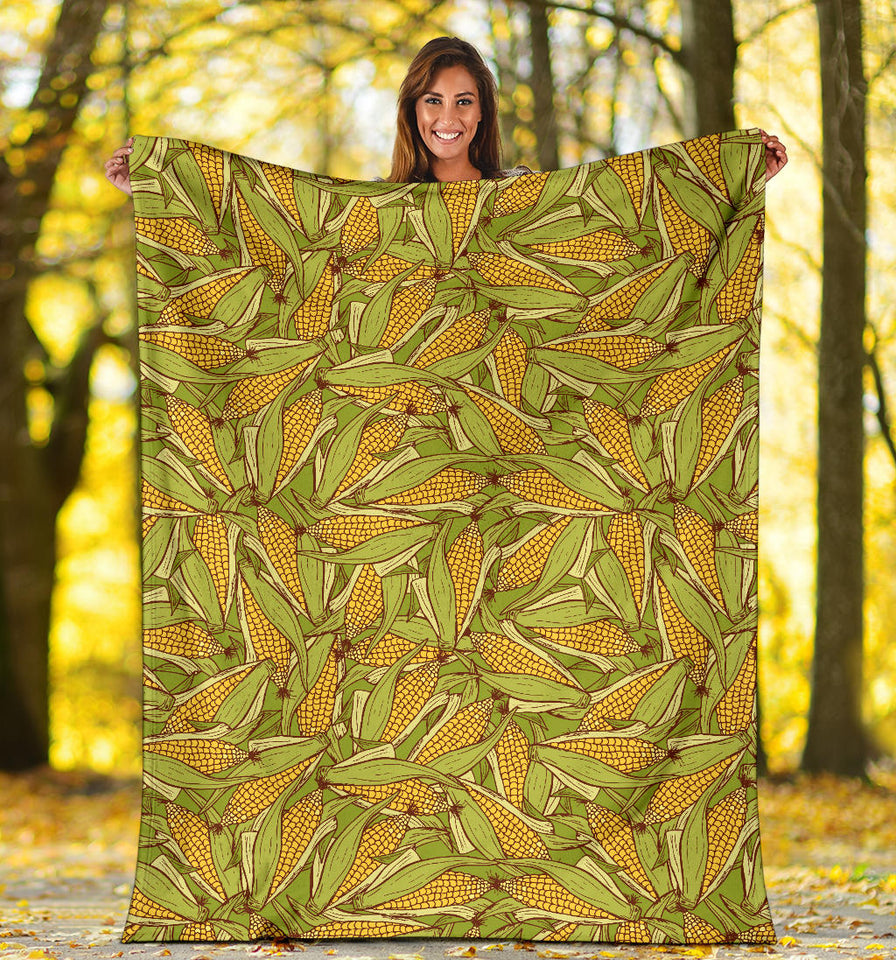 Corn Pattern Print Design 01 Premium Blanket