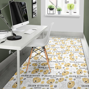 Golden Retriever Pattern Print Design 04 Area Rug