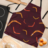 Boomerang Australian Aboriginal Ornament Circle Black Background Adjustable Apron