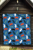 Colorful Rhino Pattern Premium Quilt