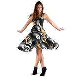 Billiard Ball Pattern Print Design 04 Sleeveless Midi Dress