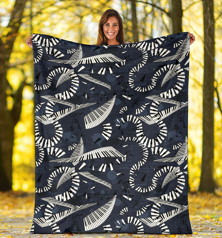 Piano Pattern Print Design 02 Premium Blanket