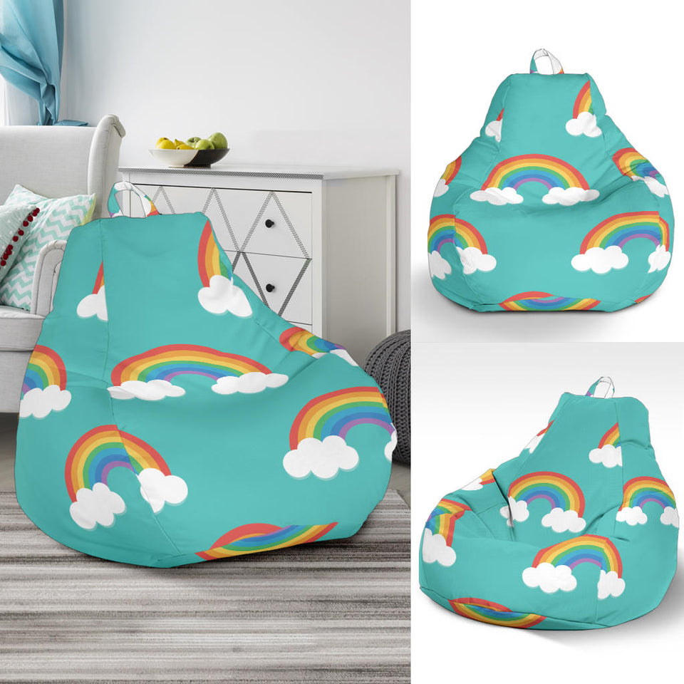 Rainbow Pattern Green Background Bean Bag Cover