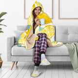 Lemon Design Pattern Hooded Blanket