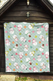 Cute Snowman Snowflake Pattern Premium Quilt