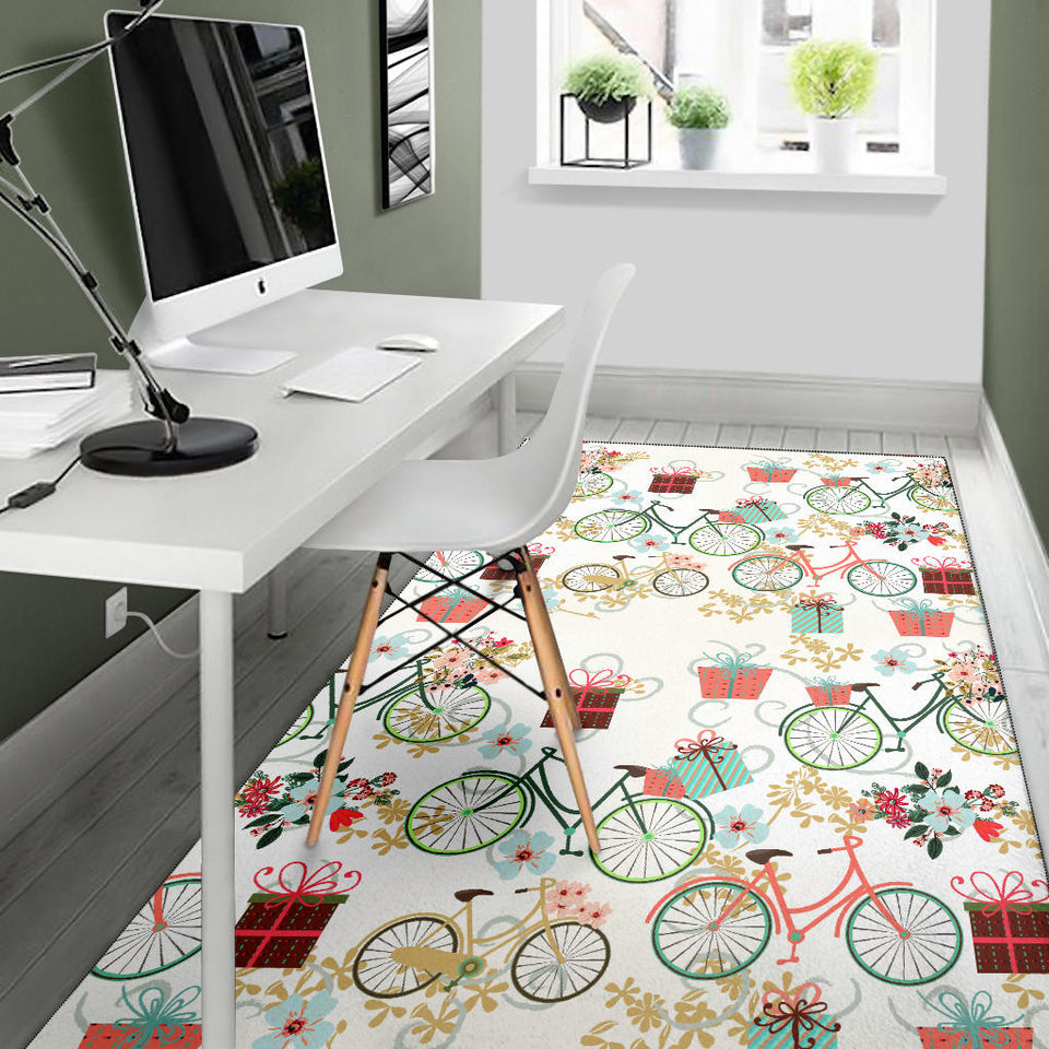 Bicycle Pattern Print Design 05 Area Rug