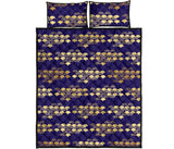 Beautiful japanese fan pattern Quilt Bed Set