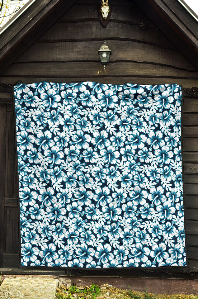 Hibiscus Pattern Print Design 04 Premium Quilt