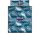 Whale design pattern Quilt Bed Set