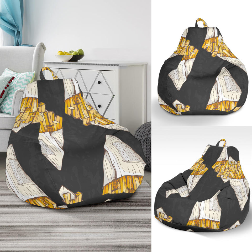 French Fries Dark Background Bean Bag Cover