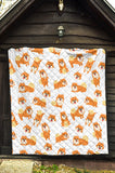 Brown Pomeranian Pattern Premium Quilt