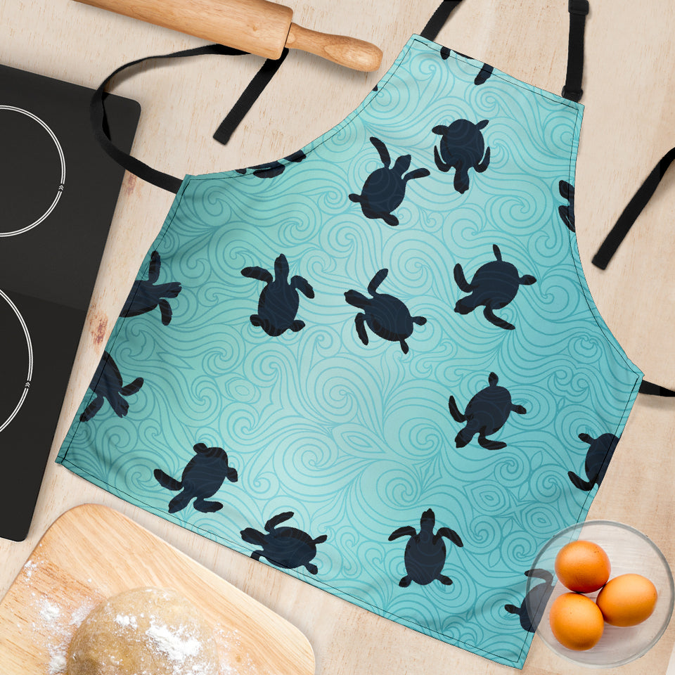 Sea Turtle With Blue Ocean Backgroud Adjustable Apron