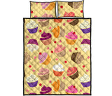 cake cupcake heart cherry pattern Quilt Bed Set