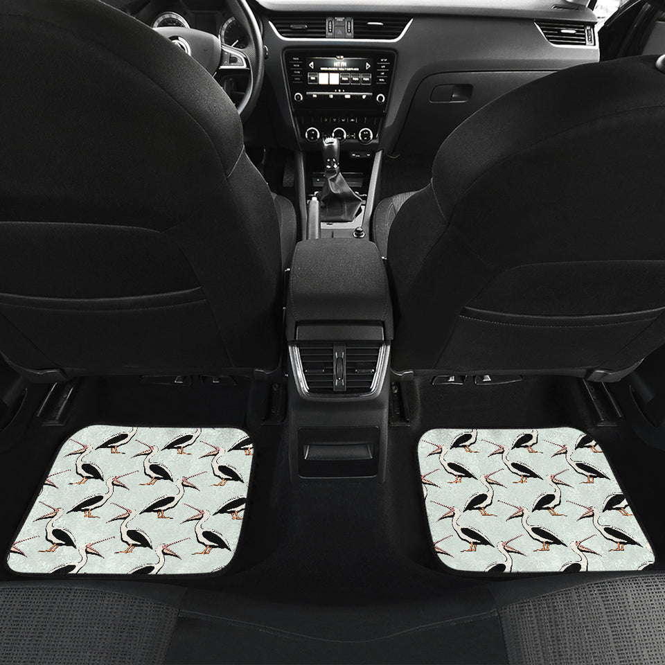 Pelican Pattern Print Design 02 Front and Back Car Mats