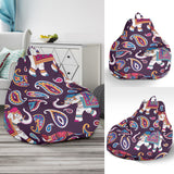 Elephant Indian Style Ornament Pattern Bean Bag Cover