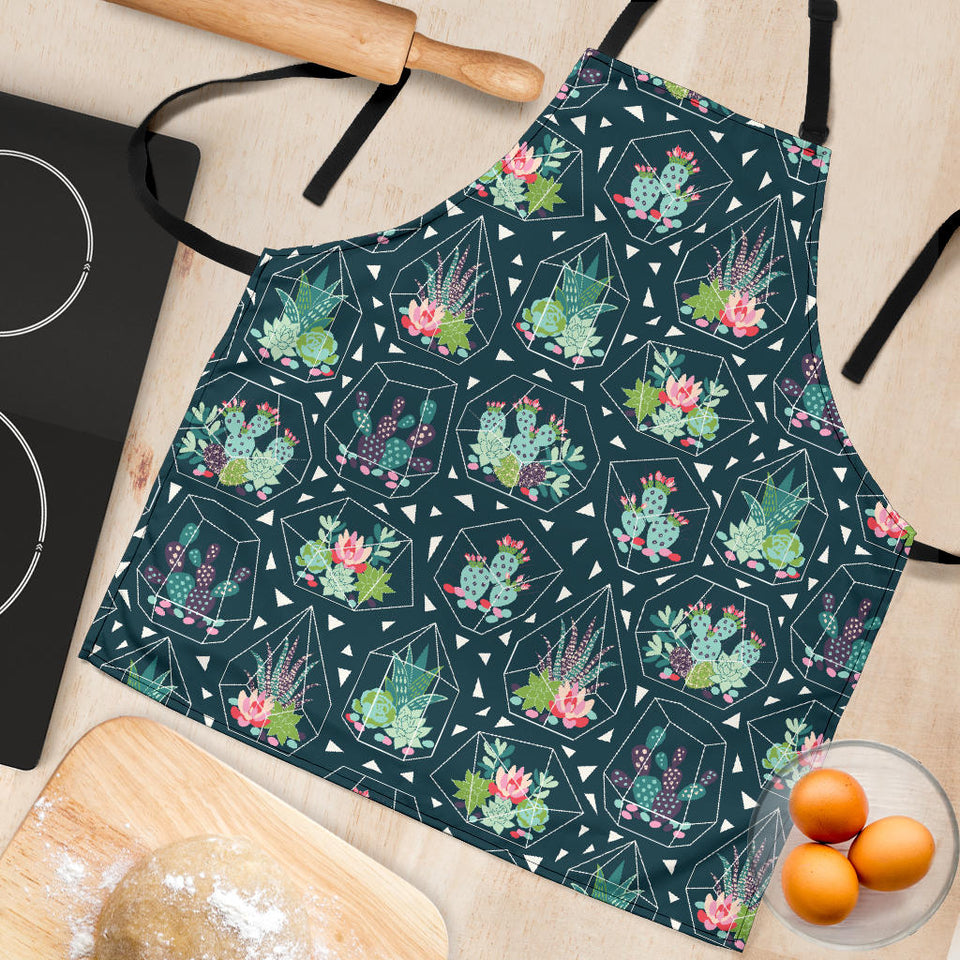 Cactus Glass Terrarium Pattern Adjustable Apron