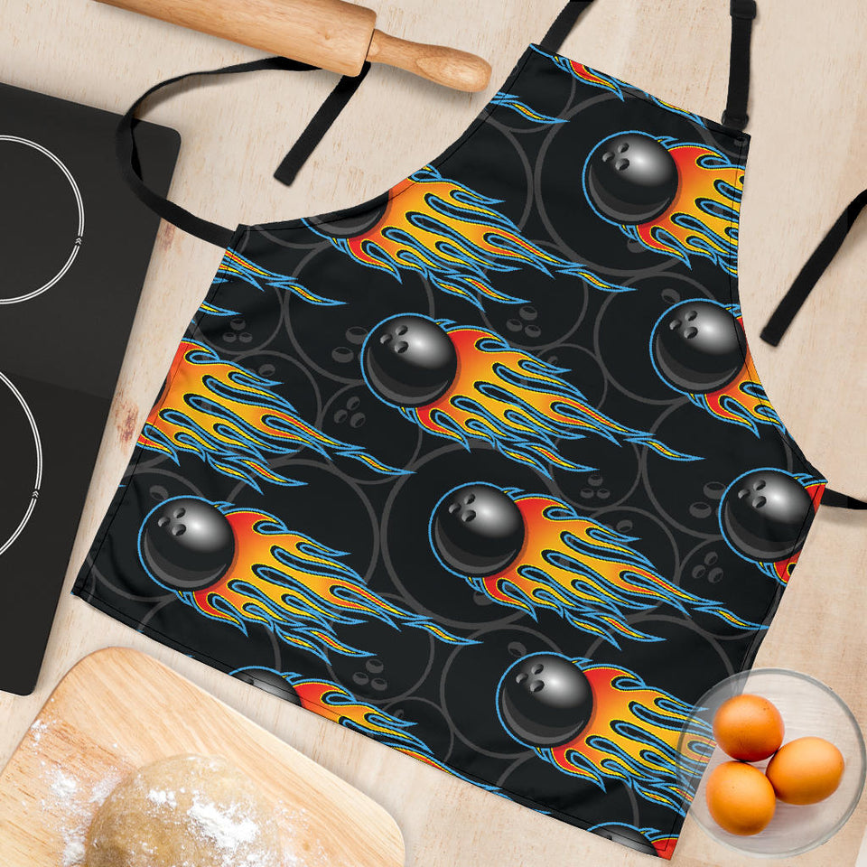 Bowling Balls Flame Pattern Adjustable Apron