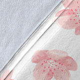 Pink Sakura Cherry Blossom Pattern Premium Blanket