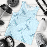 Dragonfly pattern blue background Men Tank Top