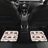 Camper Van Pattern Print Design 01 Front and Back Car Mats