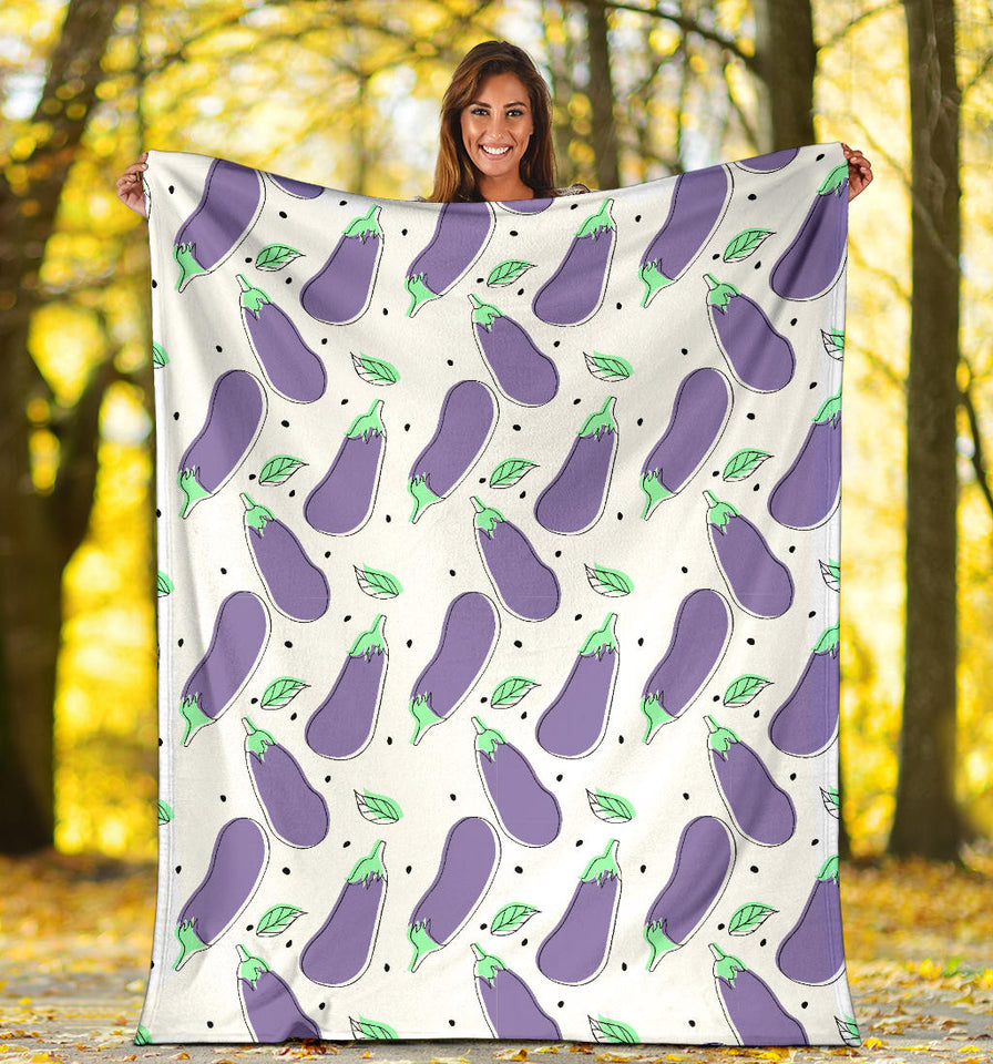 Eggplant Pattern Print Design 05 Premium Blanket