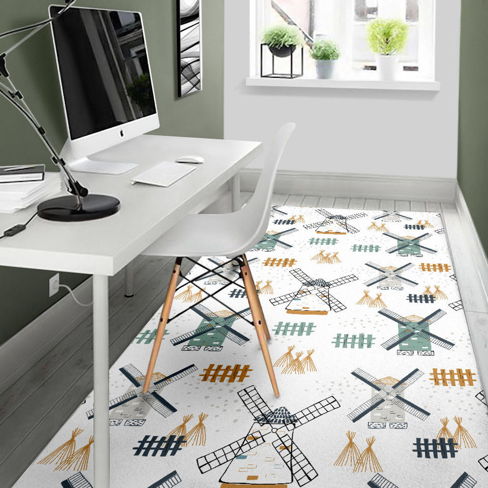 Windmill Pattern Area Rug