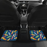 Surfboard Pattern Print Design 01 Front and Back Car Mats