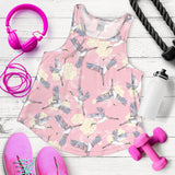 Japanese crane rose pattern Women Racerback Tank Top