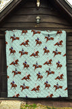 Horses Running Horses Rider Pattern Premium Quilt