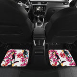 Toucan Flower Design Pattern Front And Back Car Mats